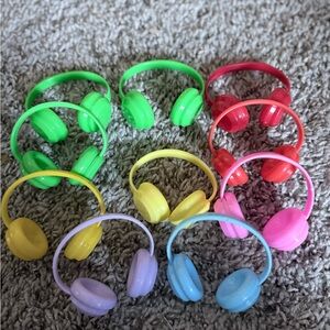 Colorful Labubu Toy Plastic Headphones Set
